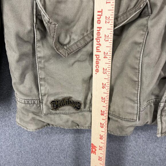 Billabong Jacket Mens Medium Green Hooded Full Zip Lined Parka Outdoor Coat Camo - Picture 9 of 16